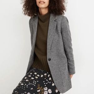 Madewell Larsen Blazer in Grey Herringbone